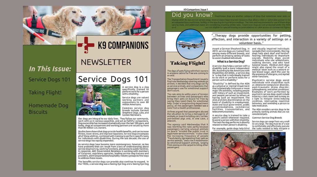 K9 Companion's Newsletter