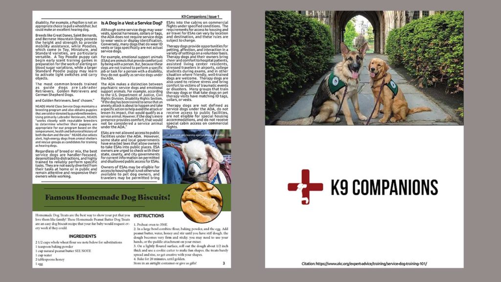 K9 Companion's Newsletter Pages 3-4